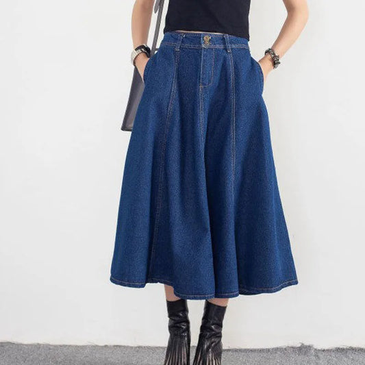Premium Denim Maxi Skirt