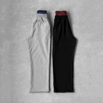 Double-Waisted Wide-Leg Comfort Joggers – Heather Grey or Black