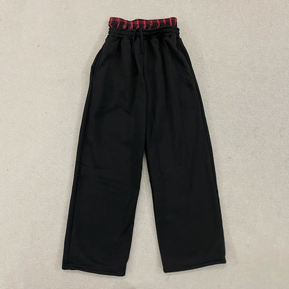 Double-Waisted Wide-Leg Comfort Joggers – Heather Grey or Black