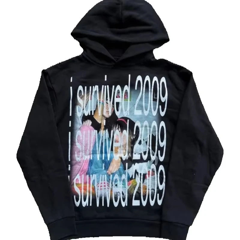 2025 American Retro Design Harajuku Y2K Casual Loose Hoodie Men New Street Hip-hop Fashion Punk Oversized Sweatshirt Women