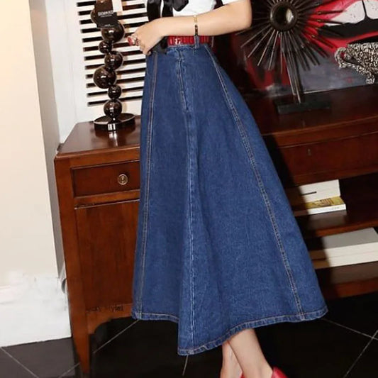 Premium Denim Maxi Skirt