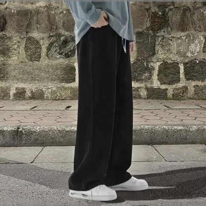 2025 Spring/Summer Korean Style Straight Leg Jeans Men's Fashion Versatile Loose Thin Pants Men's Washed Retro ﻿