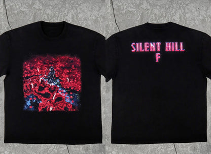 Classic Game Silent Hill F Graphic New T-shirt Men Oversized Y2k Street Hip Hop Short Sleeve Gift Streetwear Female Male Clothes